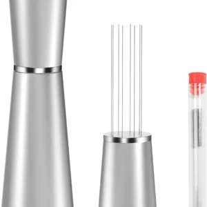 Jeymei WDT Espresso Distribution Tool,Espresso Whisk with 8 Extra 0.35mm 304 Stainless Steel Needles，Espresso Comb Tool for Barista Black Coffee Ground Stirrer