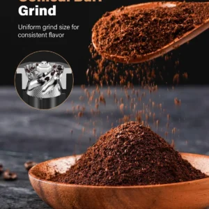 KIDISLE Conical Burr Coffee Grinder Electric, Espresso Grinder for Home Use, Burr Mill with 51 Grind Settings, Precision Electronic Timer, Stainless Steel Container view 4