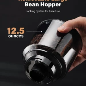 KIDISLE Conical Burr Coffee Grinder Electric, Espresso Grinder for Home Use, Burr Mill with 51 Grind Settings, Precision Electronic Timer, Stainless Steel Container view 6