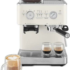 KitchenAid Semi Automatic Espresso Machine with Burr Grinder, 2.5L, KES6551PL, Porcelain White view 1