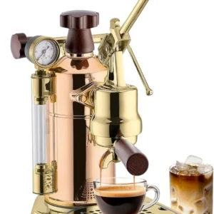 La Pavoni Professional 16-Cup Lever Espresso Machine - Copper and Brass Espresso Maker with Bottomless Portafilter - 38oz Boiler with Pressure Gauge - Manual Lever Operation - Made in Italy view 1
