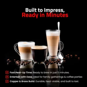 La Pavoni Professional 16-Cup Lever Espresso Machine - Copper and Brass Espresso Maker with Bottomless Portafilter - 38oz Boiler with Pressure Gauge - Manual Lever Operation - Made in Italy view 6