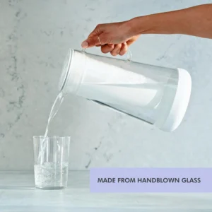 LifeStraw Home — Water Filter Pitcher, 7-Cup, White, Glass with Silicone Base, BPA Free Designed for Everyday Protection Against Bacteria, Parasites, Microplastics, Lead, Mercury view 3