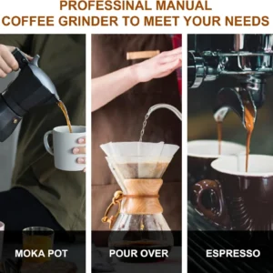 M6 Manual Coffee Grinder for Espresso Pour Over French Press Moka | Conical Burr,24 Adjustable Settings,All-Metal Body,Portable Hand Grinder for Travel,Camping,Home & Office,25g Capacity view 3