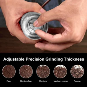 M6 Manual Coffee Grinder for Espresso Pour Over French Press Moka | Conical Burr,24 Adjustable Settings,All-Metal Body,Portable Hand Grinder for Travel,Camping,Home & Office,25g Capacity view 5
