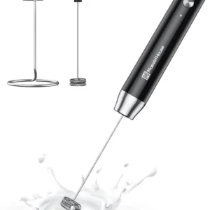 Maestri House Rechargeable Milk Frother with Stand, LunaFro Handheld Electric Foam Maker Waterproof Detachable Stainless Steel Whisk Drink Mixer Foamer for Lattes, Cappuccino view 1
