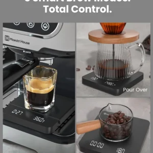 Maestri House S1 Air Ultra-Slim Espresso Coffee Scale with Timer, 0.1g Precision Shot Scale with Auto Tare & 3 Smart Brew Modes, Rechargeable Digital Scale for Espresso & Pour Over view 2