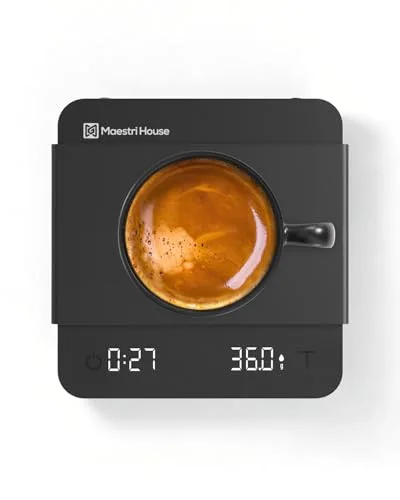Maestri House S1 Air Ultra-Slim Espresso Coffee Scale with Timer, 0.1g Precision Shot Scale with Auto Tare & 3 Smart Brew Modes, Rechargeable Digital Scale for Espresso & Pour Over
