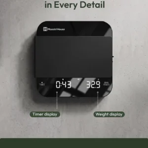 Maestri House S2 Espresso Coffee Scale with Timer, USB-C Rechargeable 2kg/0.1g Precision Shot Scale, Digital Scale for Espresso Brewing(Black & Silver) view 7