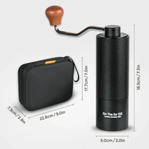 Manual Coffee Grinder - Stainless Steel Conical Burr with Adjustable Setting, Double Bearing - Max Capacity 0.88oz, Hand Grinder for Home, Travel and Camping, and Gift view 4