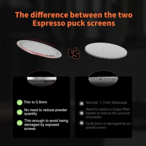 MHW-3BOMBER 54mm Puck Screen - 0.8mm Espresso Puck Screen - Metal Reusable Coffee Filter for Breville Sage 54mm Portafilter Basket - Double-layer Espresso Screen FG5591M-OS view 3
