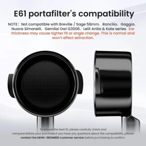 MHW-3BOMBER 58mm Bottomless Portafilter Fits E61, Flair 58, ECM, Rocket, Sanremo, Synesso, VBM Coffee Machines, 2 Ears Flat Espresso Portafilter with 18g Filter Basket, Astra BP7023L-OS view 2