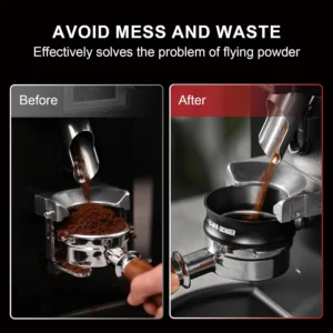 MHW-3BOMBER 58mm Espresso Dosing Funnel Magnetic Coffee Dosing Ring Portafilter Funnel Barista Tools Compatible with 58MM Portafilter DR5546B-OS view 3