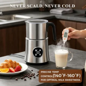 Milk Frother and Steamer, 17oz Detachable Stainless Steel Jug Electric Milk Frother, 4-in-1 Automatic Cold Foam Maker and Milk Warmer for Coffee, Latte, Cappuccino, Hot Chocolate view 4
