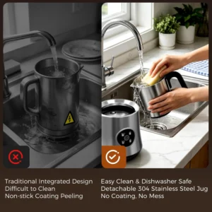 Milk Frother and Steamer, 17oz Detachable Stainless Steel Jug Electric Milk Frother, 4-in-1 Automatic Cold Foam Maker and Milk Warmer for Coffee, Latte, Cappuccino, Hot Chocolate view 7