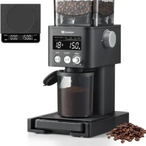 MOKKOM Electric Conical Burr Coffee Grinder with Removable Coffee Scale, Anti-static Coffee Bean Grinder, 31 Grind Settings and Precision Timer for Espresso Pour Over, French Press Black view 1