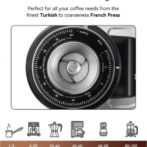 MOKKOM Professional 64mm Flat Burr Coffee Grinder with 100 Grind Settings, All-Metal Stainless Steel Body, Coffee Bean Grinder with Adjustable Electronic Timer, Anti-Static, LED Display view 5