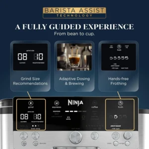 Ninja Luxe Café Premier 3-in-1 Espresso Machine, Drip Coffee, & Cold Brew | Built-in Grinder, Hands-Free Milk Frother, and Assisted Tamper for Cappuccinos & Lattes, Stainless Steel, ES601 view 4
