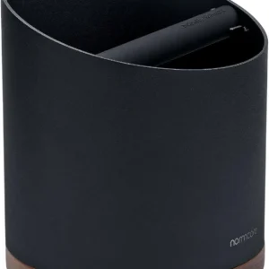 Normcore Espresso Knock Box, 1L Capacity Holds 20-25 Espresso Pucks, Stainless Steel with Walnut Non-Slip Base, Knock Bin For Home Baristas, Black view 1