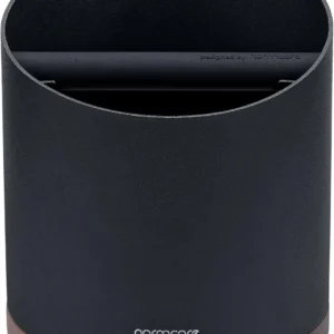 Normcore Espresso Knock Box, 1L Capacity Holds 20-25 Espresso Pucks, Stainless Steel with Walnut Non-Slip Base, Knock Bin For Home Baristas, Black view 3