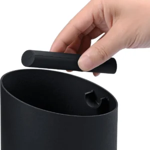 Normcore Espresso Knock Box, 1L Capacity Holds 20-25 Espresso Pucks, Stainless Steel with Walnut Non-Slip Base, Knock Bin For Home Baristas, Black view 4