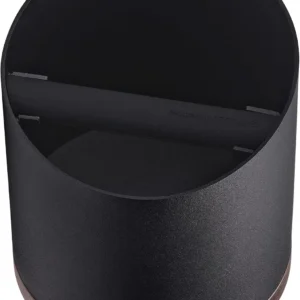 Normcore Espresso Knock Box, 1L Capacity Holds 20-25 Espresso Pucks, Stainless Steel with Walnut Non-Slip Base, Knock Bin For Home Baristas, Black view 5