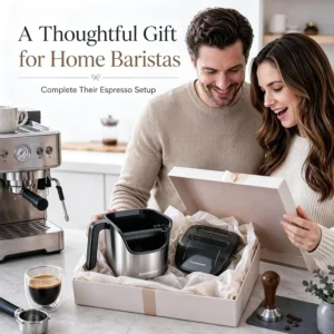 Ourokhome Espresso Knock Box with Lid, Compact Coffee Grounds Container for Home Coffee Bar, Removable Knock Bar, 304 Stainless Steel Exterior, Non-Slip Base & Handle, Easy Clean