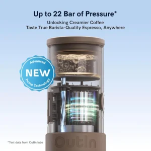 OutIn Mino Portable Electric Espresso Machine, Mini Camping Coffee Maker for Travel, Pocket Sized Coffee Machine Self-Heating, Ground Coffee & NS Capsule Adapter For Adventure view 4