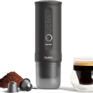 OutIn Nano Portable Electric Espresso Machine, Travel Coffee Maker for Camping, Car Coffee Maker Self-Heating with USB-C, With Ground Coffee & NS Capsule for RV, Hiking, Office view 1
