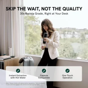 OutIn Nano Portable Electric Espresso Machine, Travel Coffee Maker for Camping, Car Coffee Maker Self-Heating with USB-C, With Ground Coffee & NS Capsule for RV, Hiking, Office view 4