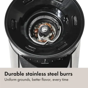 OXO Brew Conical Burr Coffee Grinder - Silver, Stainless Steel Burrs, One-Touch Automatic Smart Grind view 3