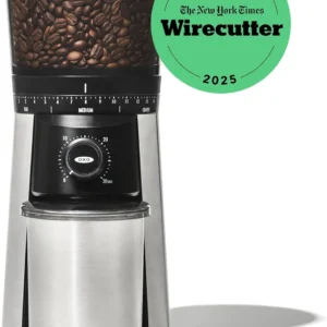 OXO Brew Conical Burr Coffee Grinder - Silver, Stainless Steel Burrs, One-Touch Automatic Smart Grind