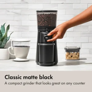 OXO Brew Conical Burr Grinder - Matte Black, Stainless Steel Burrs, One-Touch Automatic Smart Grind view 7