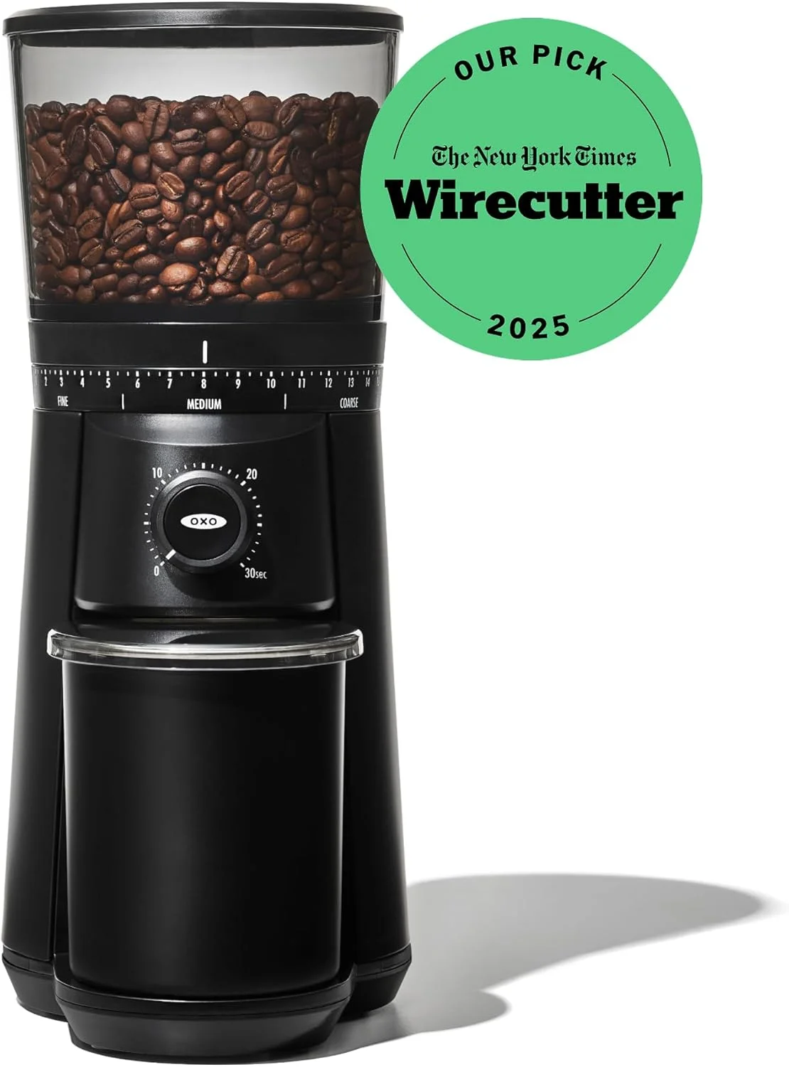 OXO Brew Conical Burr Grinder - Matte Black, Stainless Steel Burrs, One-Touch Automatic Smart Grind
