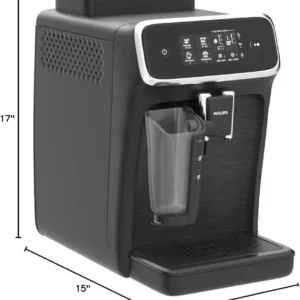 Philips 2200 Series Fully Automatic Espresso Machine, LatteGo Milk Frother, 3 Coffee Varieties, Intuitive Touch Display, 100% Ceramic Grinder, AquaClean Filter, Aroma Seal, Black (EP2230/14)