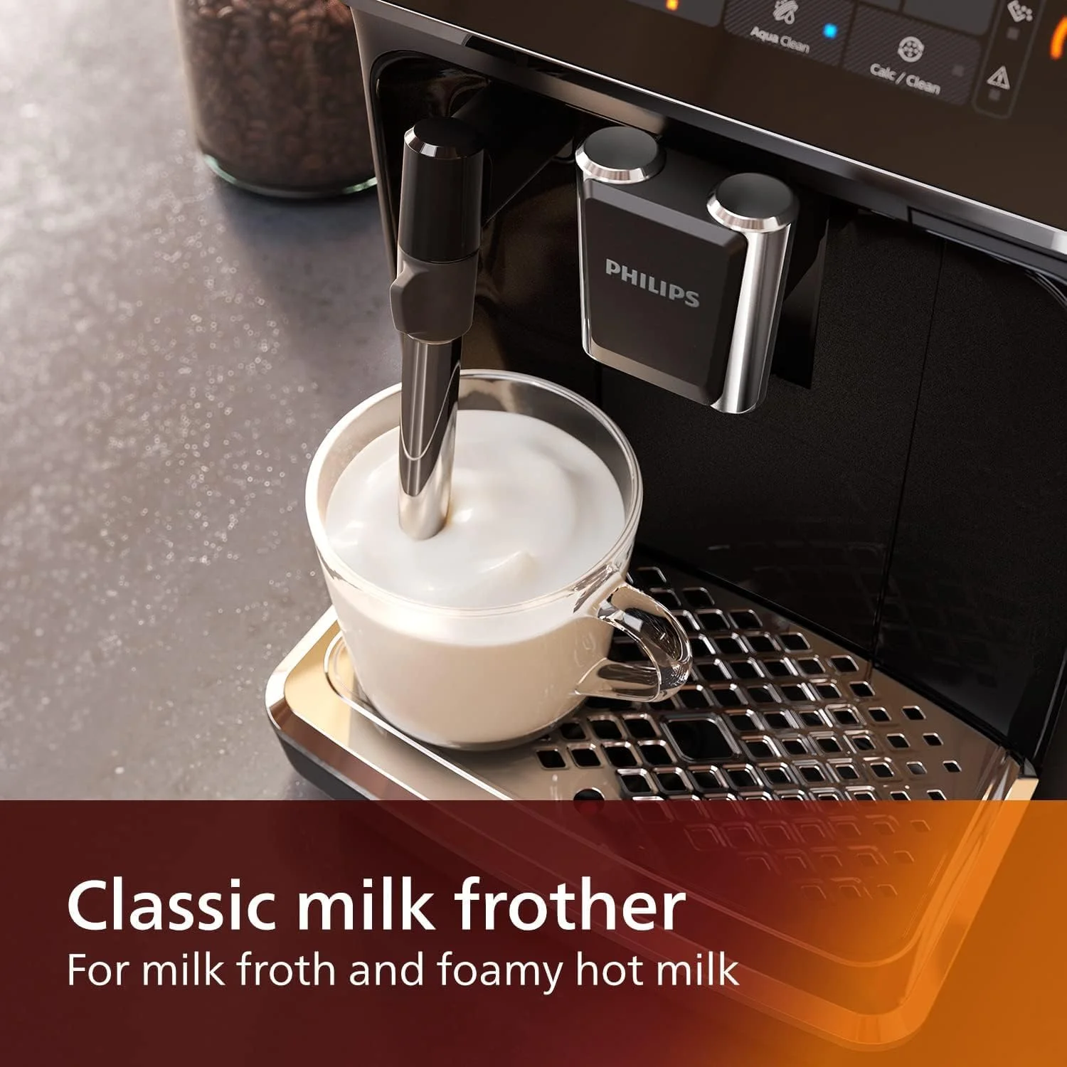 Classic milk frother in action