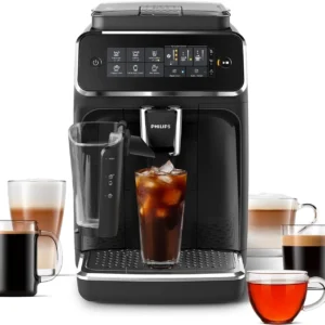 Philips 3200 Series Fully Automatic Espresso Machine - LatteGo Milk Frother & Iced Coffee, 5 Coffee Varieties, Intuitive Touch Display, Black, (EP3241/74) view 1
