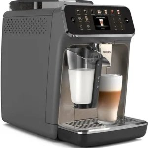 Philips 5500 LatteGo Automatic Espresso Machine - 20 Coffee Varieties, Intuitive Touch Display, SilentBrew, 100% Ceramic Grinder, AquaClean Filter, Grey Chromed (EP5544/90) (Renewed) view 3