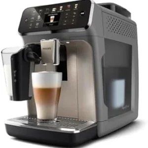 Philips 5500 LatteGo Automatic Espresso Machine - 20 Coffee Varieties, Intuitive Touch Display, SilentBrew, 100% Ceramic Grinder, AquaClean Filter, Grey Chromed (EP5544/90) (Renewed)