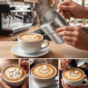 rattleware 12 oz Latte Art Pitcher, Stainless Steel, 07000 | Classic steaming pitcher view 5