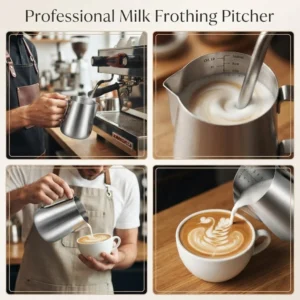 rattleware 12 oz Latte Art Pitcher, Stainless Steel, 07000 | Classic steaming pitcher view 6