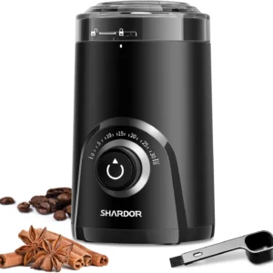 SHARDOR Electric Coffee Grinder, 70g Large Capacity Spice Grinder with Visual Timing Knob for Precise Grind, Quiet Coffee Bean Grinder for Espresso, French Press, Herbs and Grains, Black view 1
