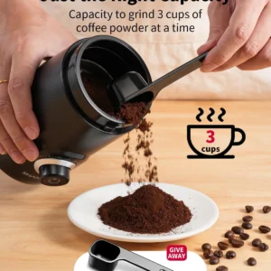 SHARDOR Electric Coffee Grinder, 70g Large Capacity Spice Grinder with Visual Timing Knob for Precise Grind, Quiet Coffee Bean Grinder for Espresso, French Press, Herbs and Grains, Black view 5