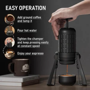 STARESSO PLUS SP300 Manual Espresso Machine, Portable Coffee Maker | Compatible Ground Coffee with Pressurized Filter, Espresso Maker for Home Travel Camping Office, Non-Electric view 6