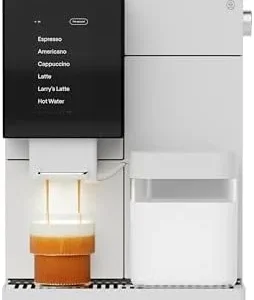 Terra Kaffe Super Automatic Espresso Machine - App-Enabled Coffee Machine - Auto Wake & Sleep - All Milk Types - Roaster-Approved Espresso Settings - Cappuccino Machines for Home - White TK-02