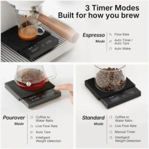 TIMEMORE Black Mirror Basic 3 Coffee Scale with Timer - Ultra Thin Digital Kitchen Scale, 0.1g Precision for Espresso, Pour Over, Baking & Cooking (Basic 3) view 2