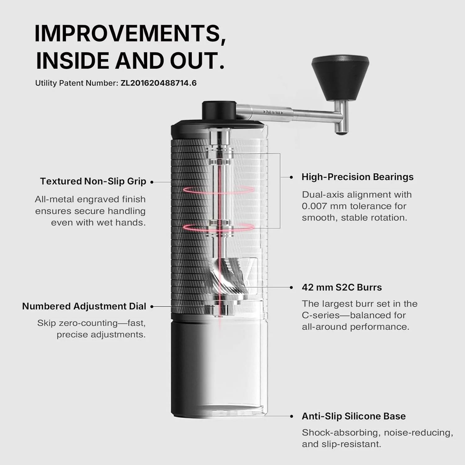 TIMEMORE C5 ESP Pro grinder body construction and bearings