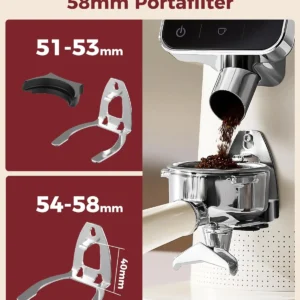 Tuni G2 Conical Burr Coffee Grinder, 70 Grind Settings Anti-static Burr Mill, Precision Electronic Timer and LED Touchscreen for Espresso/Drip/Cold Brew/French Press, Stainless Steel, Ivory