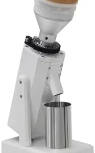 Turin SK40 Single Dose Grinder | 40mm Stainless Steel Conical Burrs, Stepless Adjustment, Tilted Base, Low Retention – Black or White (White)