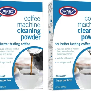 Urnex Coffee Maker and Espresso Machine Cleaner Cleancaf Powder - 2 Pack (6 Packets) - Safe on Delonghi Ninja Hamilton Beach Mr Coffee Braun and More view 1